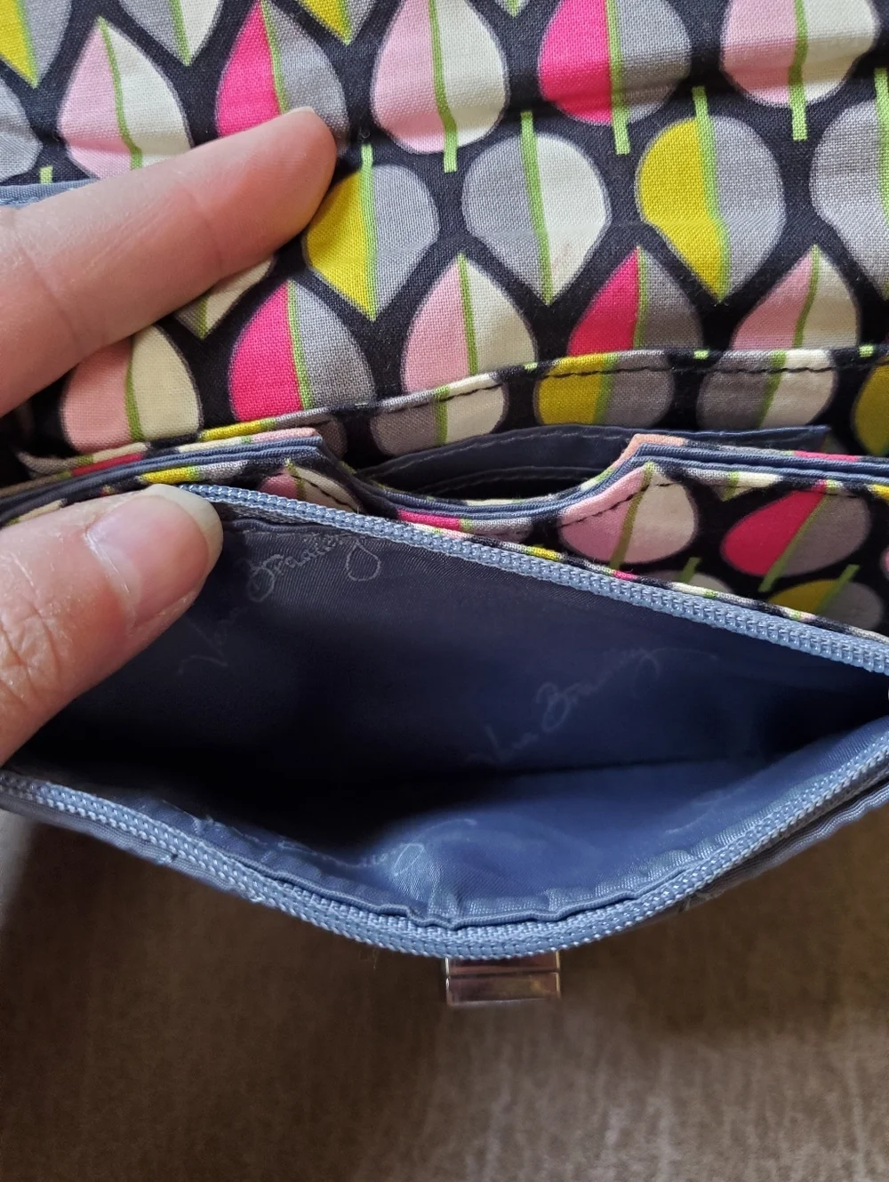 Vera Bradley Quilted Wristlet Clutch Wallet In Shadow Grey